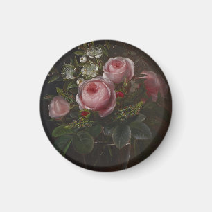 Aimant J.L. Jensen - Roses et Anémones en arbre dans un..