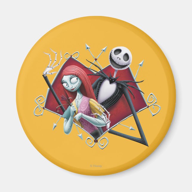 Aimant Jack et Sally au coeur (Devant)
