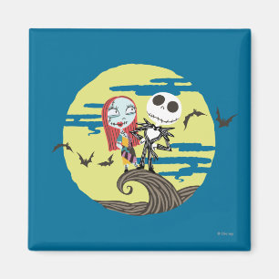 Aimant Jack et Sally  Lune mignonne