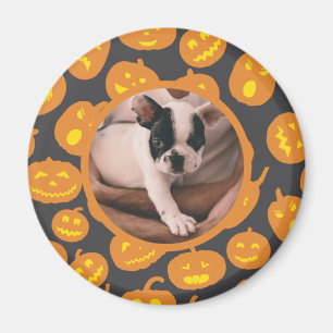 Aimant Jack-o'-lantern Motif Citrouilles avec photo pour 