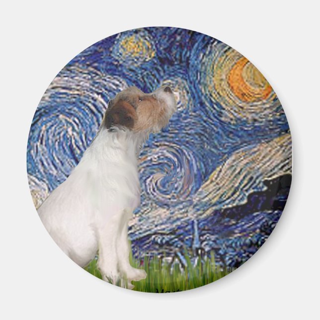Aimant Jack Russell 5 - Nuit étoilée (Devant)