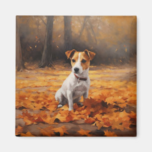 Aimant Jack Russell à l'automne Feuilles automne Inspire