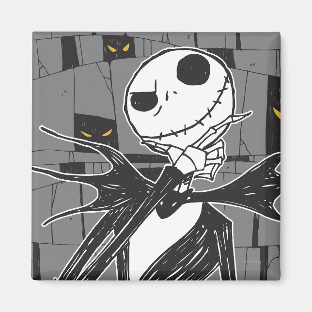Aimant Jack Skellington | Éffrayant Arrière - plan oculai (Devant)