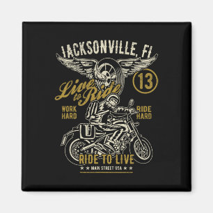 Aimant Jacksonville Fl Usa Style Distressé Motorcycle De