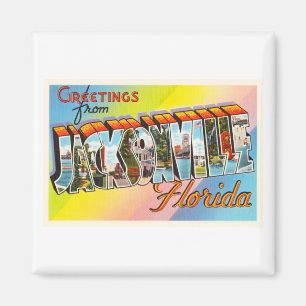 Aimant Jacksonville Floride FL Vintage voyage Souvenir