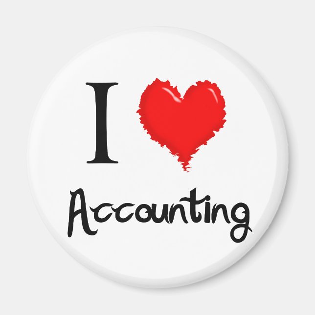 Aimant j'adore la comptabilité (Devant)