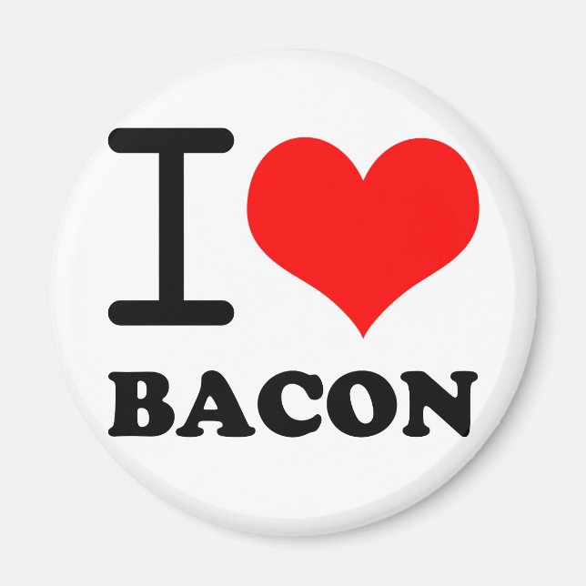 Aimant J'adore le bacon (Devant)
