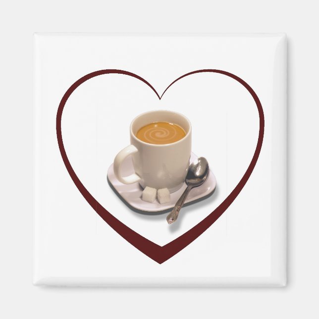Aimant J'adore le café (Devant)