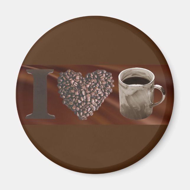 Aimant J'adore le café (Devant)