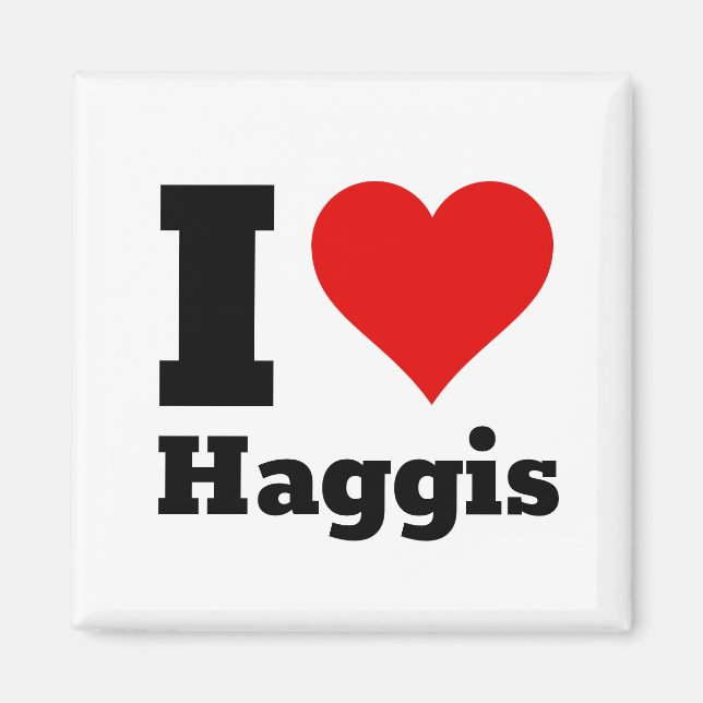 Aimant J'adore le haggis (Devant)
