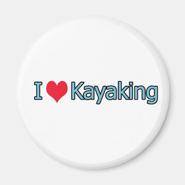 Aimant J'adore le logo de Kayaking (Devant)