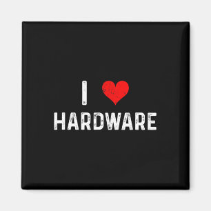 Aimant J'adore le matériel - Cœur PC Joueur Jeux Construc