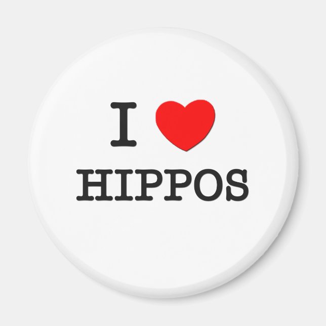Aimant J'adore les HIPPOS (Devant)
