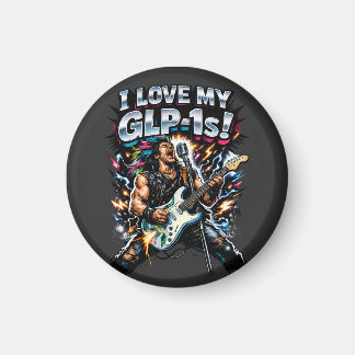 Aimant J'adore mes GLP-1s Guitariste Rock Graphique Néon