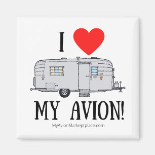 Aimant J'ADORE mon Avion!-Vintage 50-70s Fan Front