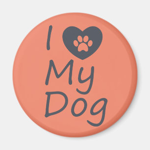 Aimant J'adore mon chien   AMOUREUX DES CHIENS
