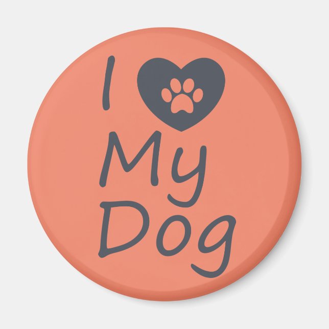 Aimant J'adore mon chien | AMOUREUX DES CHIENS (Devant)