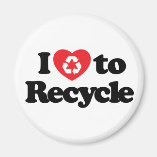 Aimant J'adore recycler l'aimant