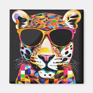 Aimant Jaguar portant des lunettes de soleil