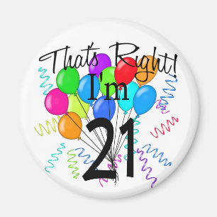 Aimant J'ai 21 ans - Anniversaire