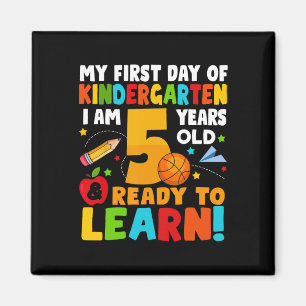 Aimant J'ai 5 ans prêt à apprendre mon premier jour d'éco