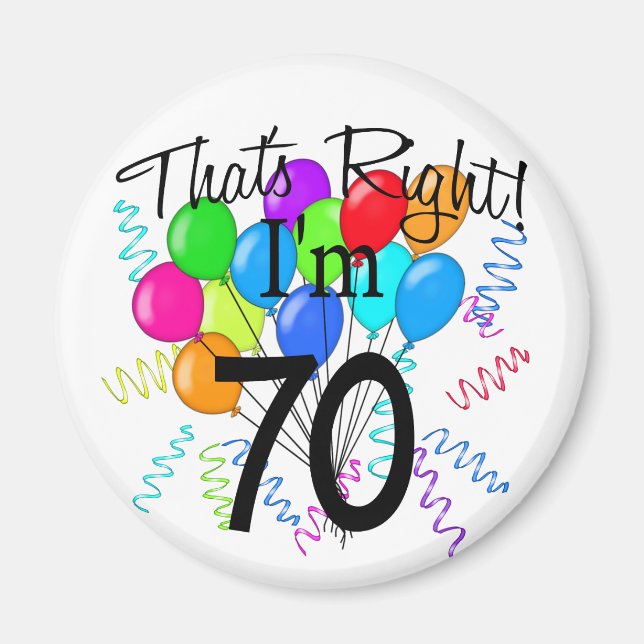 Aimant J'ai 70 ans - Anniversaire (Devant)