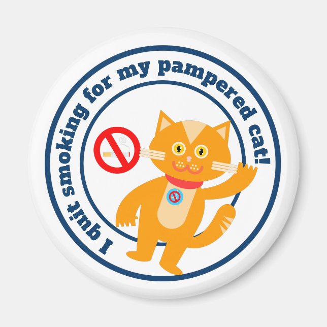 Aimant J'ai arrêté de fumer pour mon chat (Devant)
