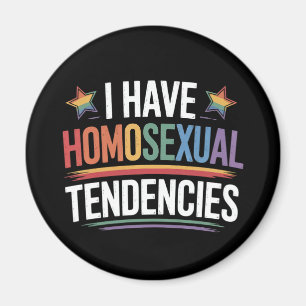 Aimant J'ai des tendances homosexuelles Fierté LGBTQ Arc-