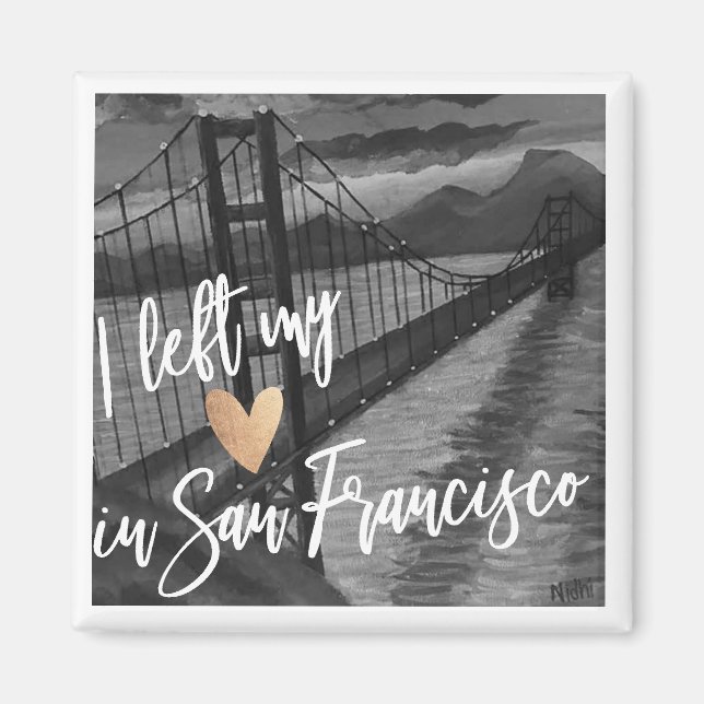 Aimant "J'Ai Laissé Mon Coeur À San Francisco" Frigo Magn (Devant)