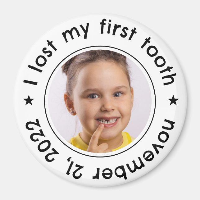 Aimant "J'ai perdu ma première dent" Jalon de l'enfant mo (Devant)