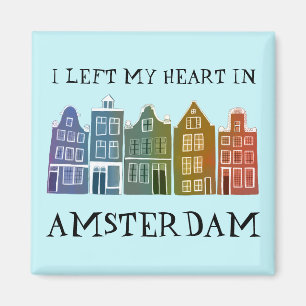 Aimant J'ai quitté mon coeur à Amsterdam Holland Canal Ma