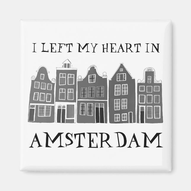 Aimant J'ai quitté mon coeur à Amsterdam Holland Canal Ma (Devant)