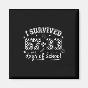 Aimant J'ai survécu 67 33 jours d'école Prof de maths drô