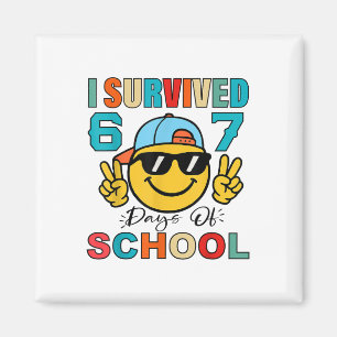 Aimant J'ai survécu 67 jours d'école drôle 67 mème étudia