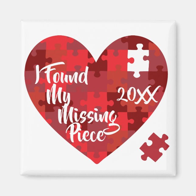 Aimant J'Ai Trouvé Ma Pièce Manquante - Puzzle Heart (Devant)