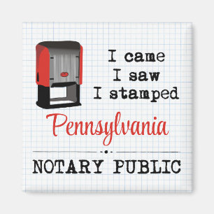Aimant J'Ai Vu Stampé Notaire Public Pennsylvanie