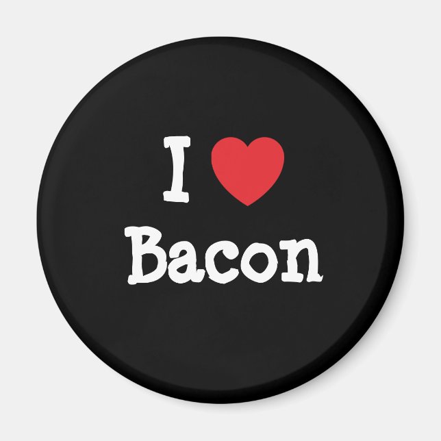 Aimant J'aime Bacon coeur T-shirt (Devant)