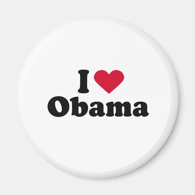 Aimant J'aime Barack Obama (Devant)