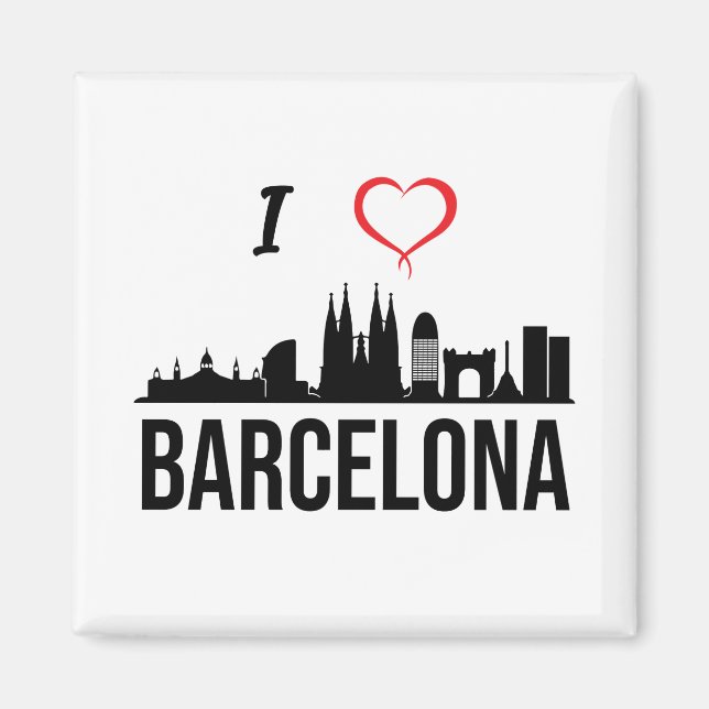 Aimant J'aime Barcelone Espagne (Devant)