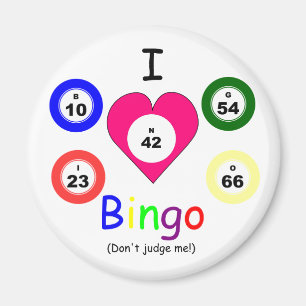 Aimant J'aime Bingo, ne juge pas
