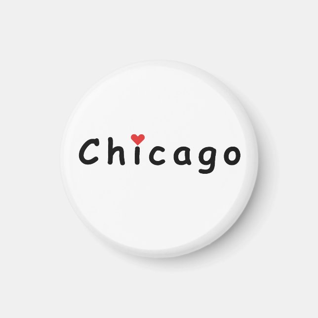 Aimant J'aime Chicago (Devant)