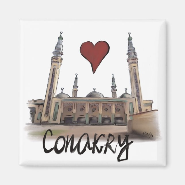 Aimant J'aime Conakry (Devant)