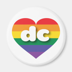 Aimant J'aime DC Gay pride Rainbow Heart