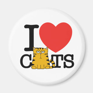 Aimant J'aime des chats