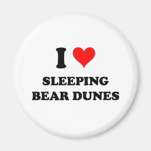 Aimant J'aime des dunes Michigan d'ours de sommeil