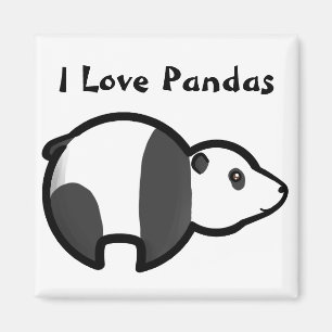 Aimant J'aime des pandas