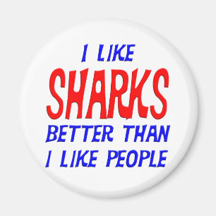 Aimant J'aime des requins meilleurs que j'aime l'aimant