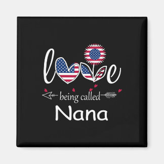 Aimant J'aime être Nana Drapeau des États-Unis 4 juillet