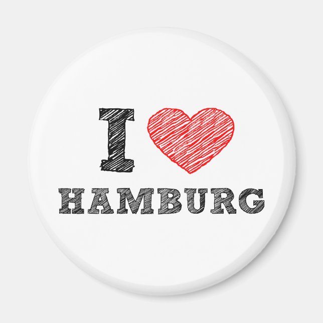 Aimant J'aime Hambourg (Devant)