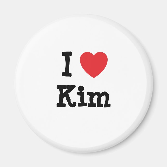 Aimant J'aime Kim coeur T-shirt (Devant)